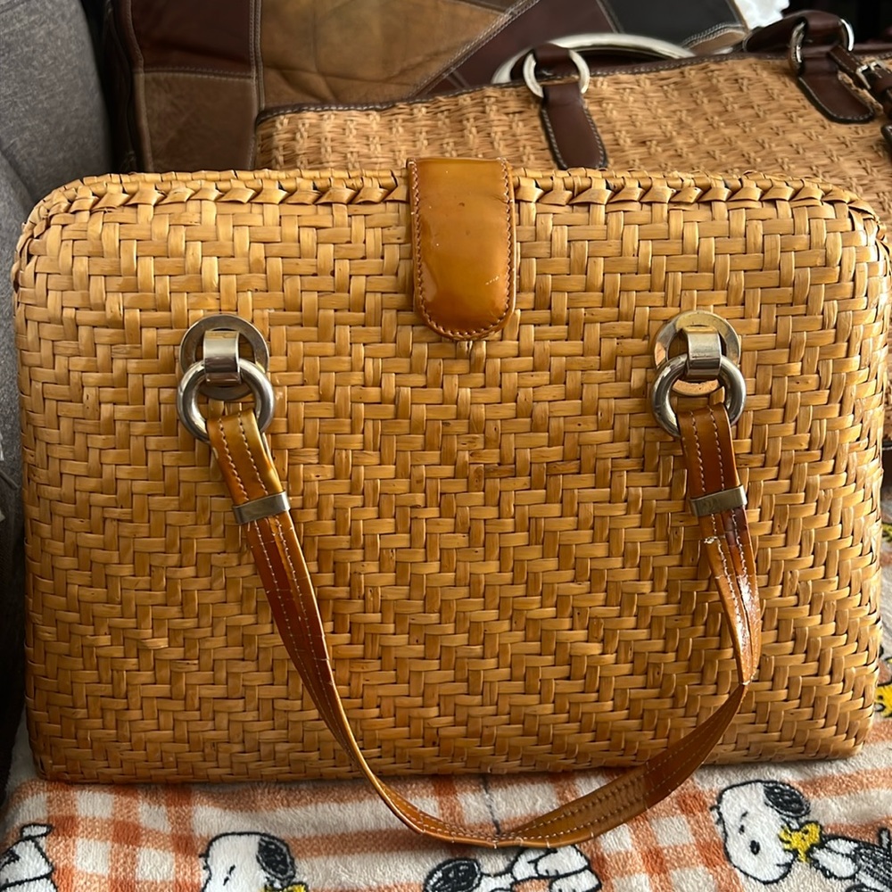RODO Vintage Structured Wicker Satchel